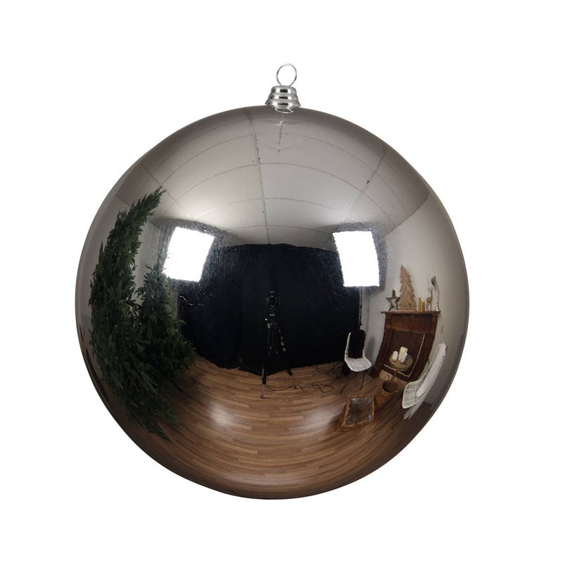 Foto van Decoris - kerstbal kunststof d40 cm zilver kerst