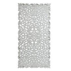 Foto van Ptmd livvy white antique mdf carved wall panel rectangl