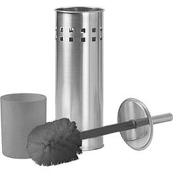 Foto van Toiletborstelhouder van roestvrij staal premium 1x rvs toiletborstel met houder set