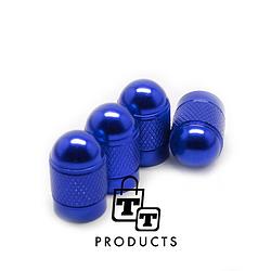 Foto van Tt-products ventieldoppen dark blue bullets aluminium 4 stuks donkerblauw - auto ventieldop - ventieldopjes