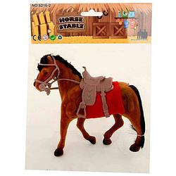 Foto van Jonotoys paard junior 22 x 18 cm bruin/rood 3-delig