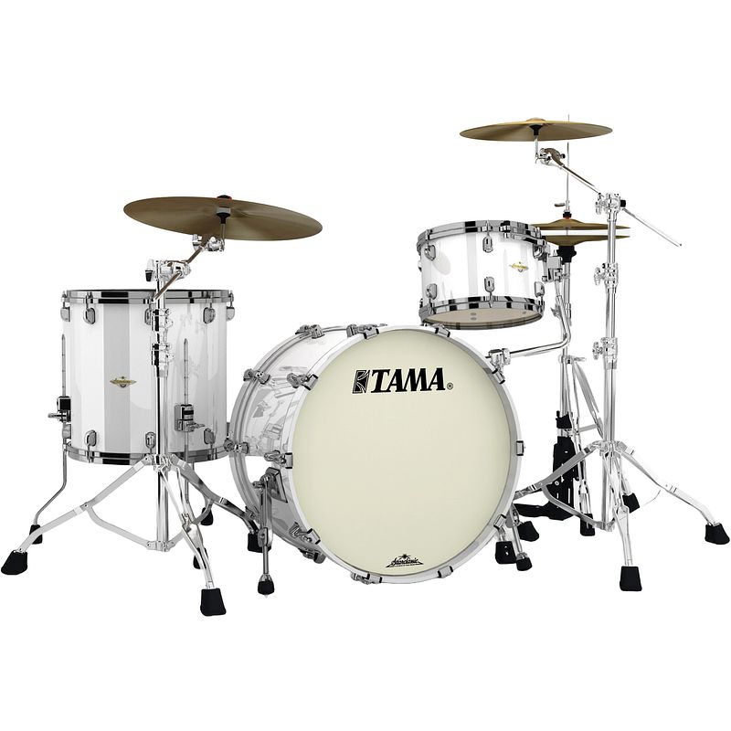 Foto van Tama ma32czbns-pwh starclassic maple piano white 3d. shellset black nickel hardware