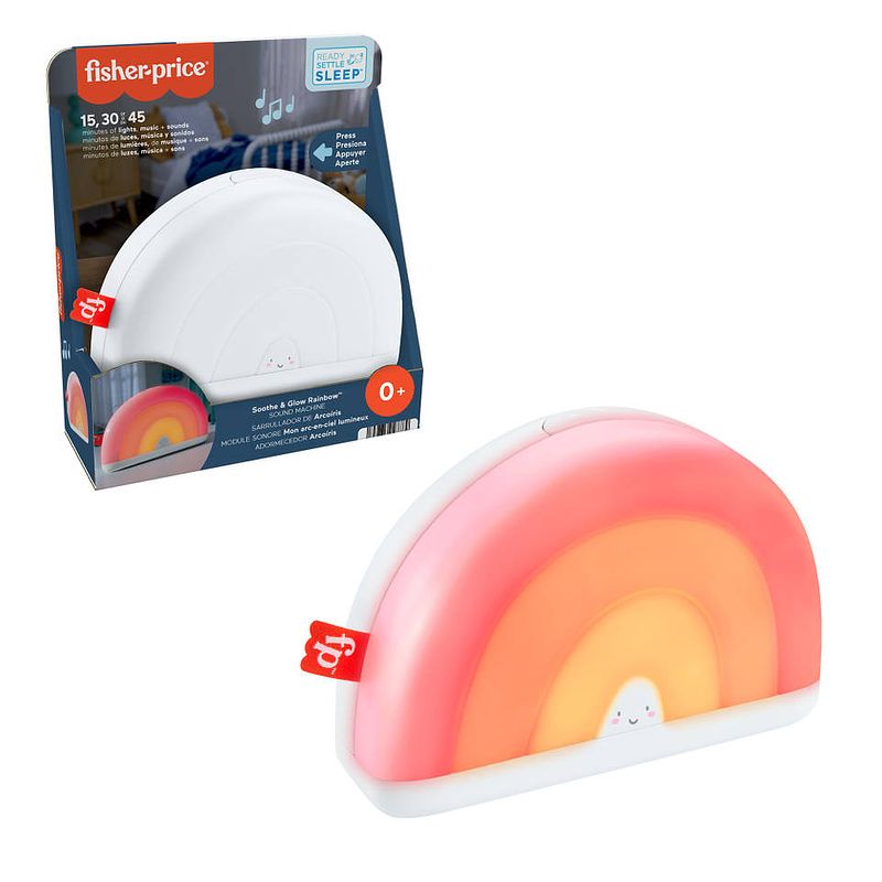 Foto van Fisher-price soothe & glow rainbow babynachtlamp vrijstaand - wit