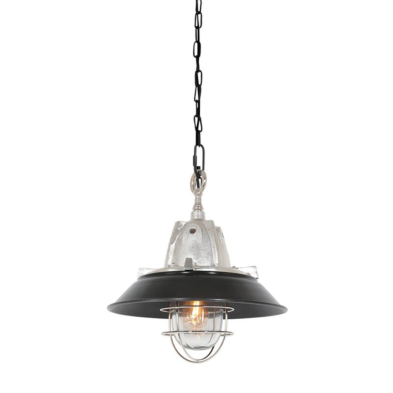 Foto van Industriële hanglamp - steinhauer - metaal - industrieel - e27 - l: 41cm - voor binnen - woonkamer - eetkamer - zilver