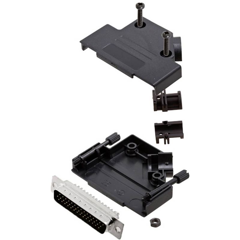 Foto van Tru components tcd45pkp25hdp44k 7709248 d-sub male connectorset 45 ° aantal polen: 44 soldeerkelk 1 stuk(s)