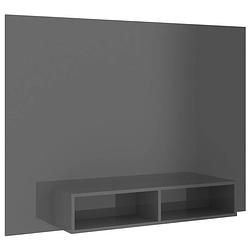 Foto van The living store tv-wandmeubel - hifi-kast - hoogglans grijs - 135 x 23.5 x 90 cm