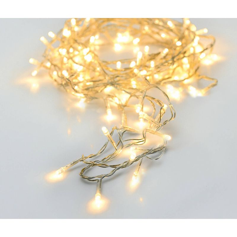 Foto van Christmas decoration lichtsnoeren warm wit -2x -2 m -24 leds- batterij - kerstverlichting kerstboom