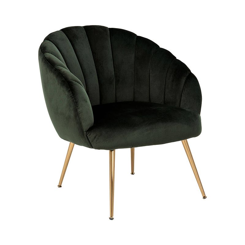 Foto van Dano fauteuil lounge fauteuil groen, messing.