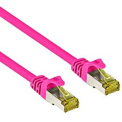 Foto van Cat 7 - s/ftp - netwerkkabel - patchkabel - afgeschermd - 10 gbps - 30 meter - roze - allteq