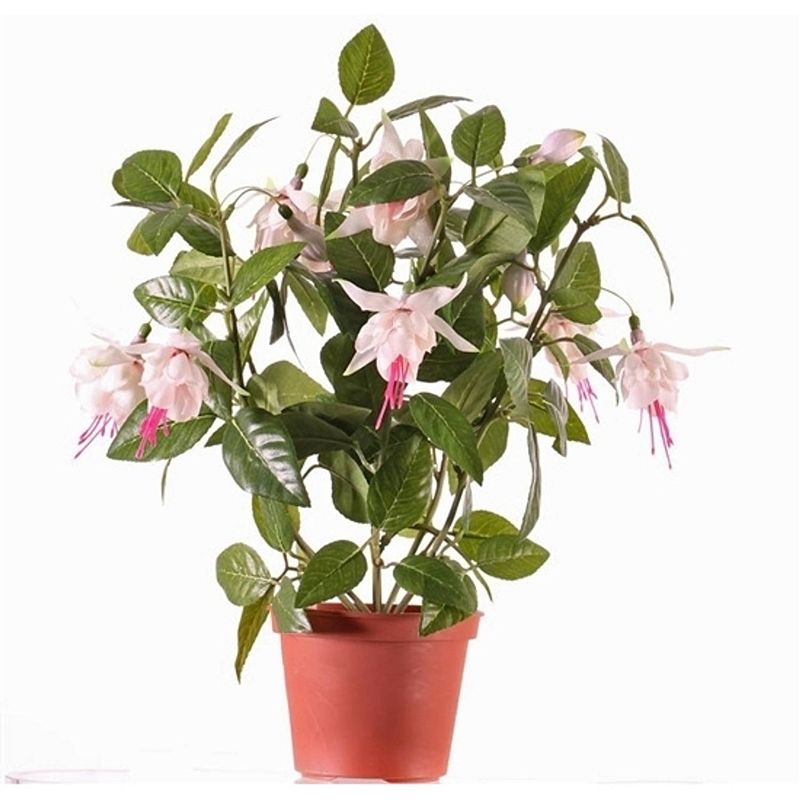 Foto van Fuchsia plant roze in pot 30 cm - kunstplanten