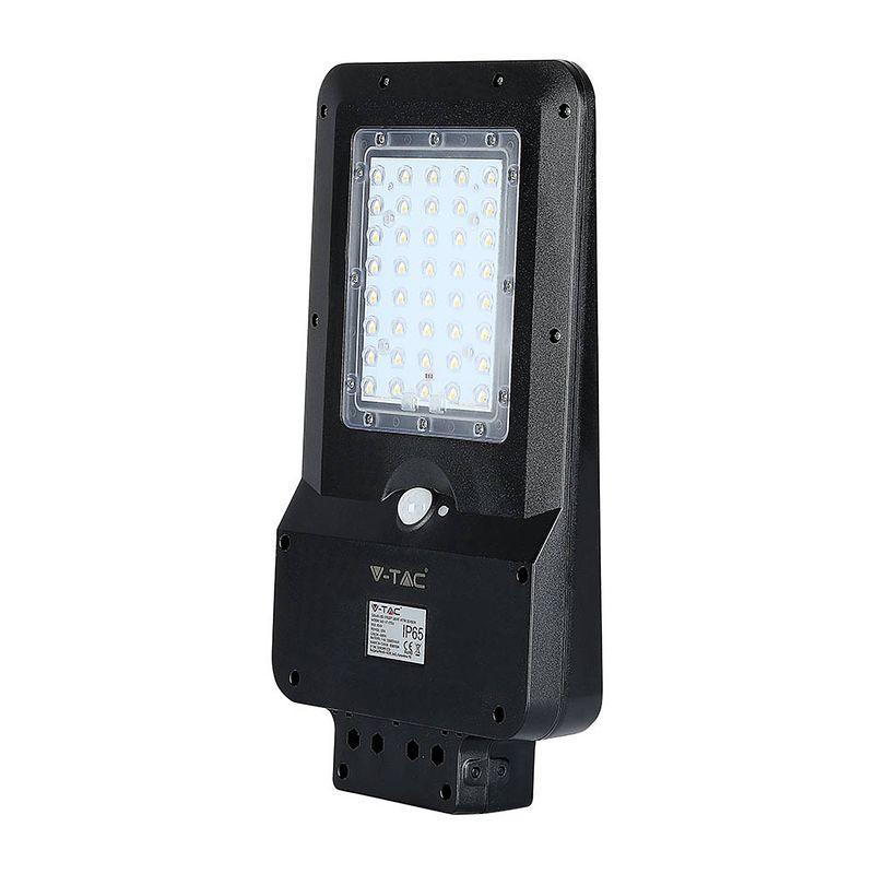 Foto van V-tac vt-st15 zwarte straatlantaarns op zonne-energie - ip65 - 15w - 1600 lumen - 6000k