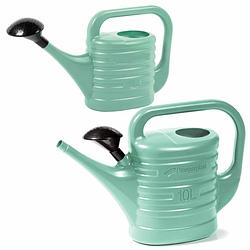 Foto van 2x stuks kunststof tuin gieters 5 en 10 liter mintgroen - gieters