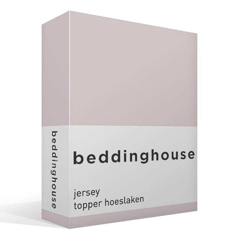 Foto van Beddinghouse jersey topper hoeslaken - 100% gebreide jersey katoen - 1-persoons (70/90x200/220 cm) - soft pink