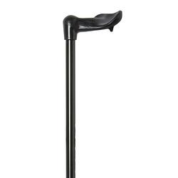 Foto van Classic canes verstelbare wandelstok - zwart - schokdemper - rechtshandig - fisher handvat - lengte 77 - 100 cm