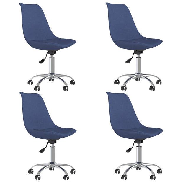 Foto van Vidaxl eetkamerstoelen draaibaar 4 st stof blauw