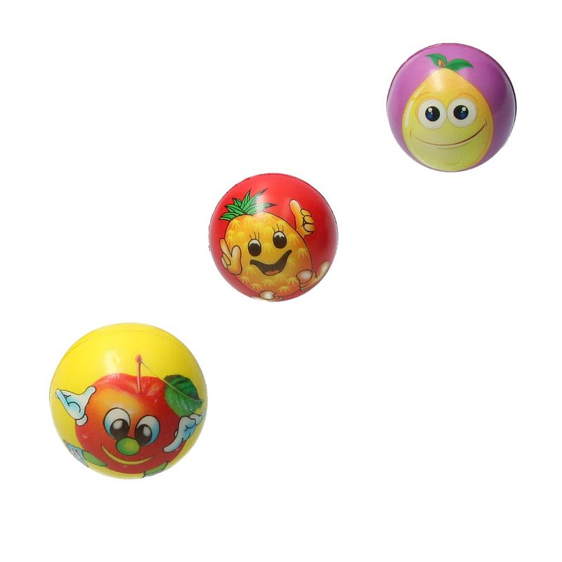 Foto van Banzaa stressbal hard density - fruit 7,5 cm -3 stuks