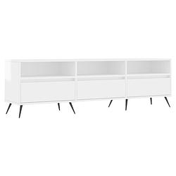 Foto van The living store tv-meubel tv-kast - 150 x 30 x 44.5 cm - stevig en praktisch - hoogglans wit