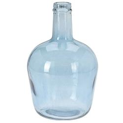 Foto van H&s collection fles bloemenvaas san remo - gerecycled glas - blauw transparant - d19 x h30 cm - vazen