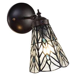 Foto van Haes deco - wandlamp tiffany transparant 17x12x23 cm e14/max 1x40w