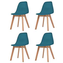 Foto van Vidaxl eetkamerstoelen 4 st kunststof turquoise