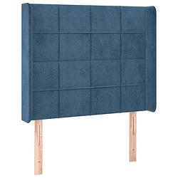 Foto van Vidaxl hoofdbord met randen 83x16x118/128 cm fluweel blauw