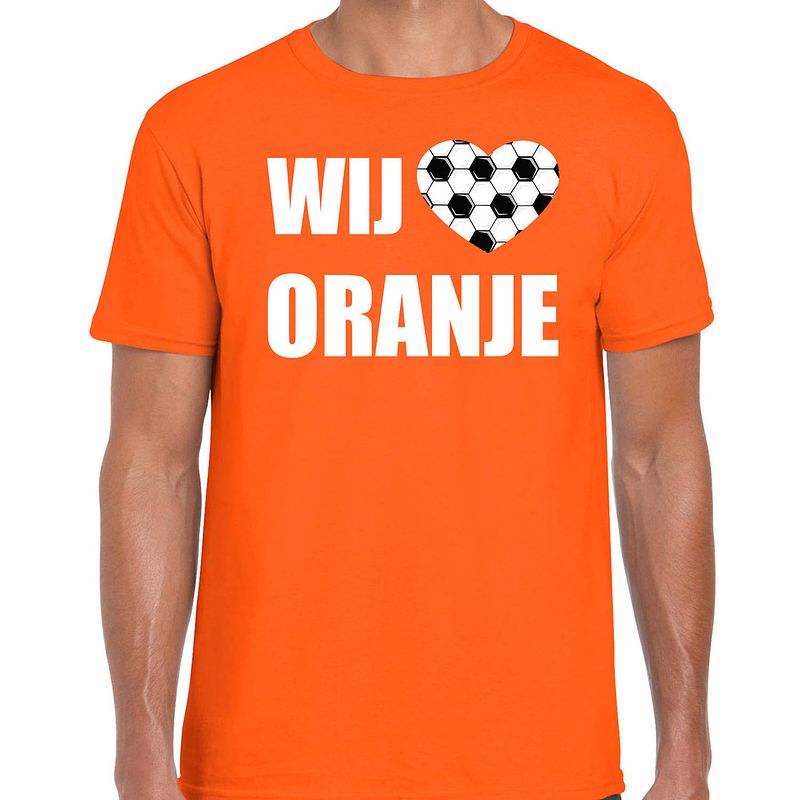 Foto van Oranje fan shirt / kleding holland wij houden van oranje ek/ wk voor heren xl - feestshirts