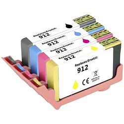 Foto van Renkforce inkt combipack vervangt hp 912 (6zc74ae) compatibel combipack zwart, cyaan, magenta, geel rf-i-hp912bkcmy4pk rf-5718852