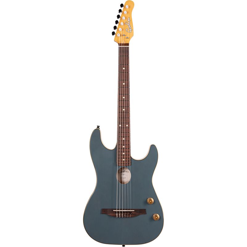 Foto van Godin g-tour nylon limited arctik blue elektrisch-akoestische klassieke gitaar met gigbag