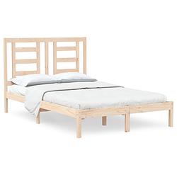 Foto van The living store houten bedframe - grenenhout - 205.5 x 125.5 x 31 cm - rustieke uitstraling