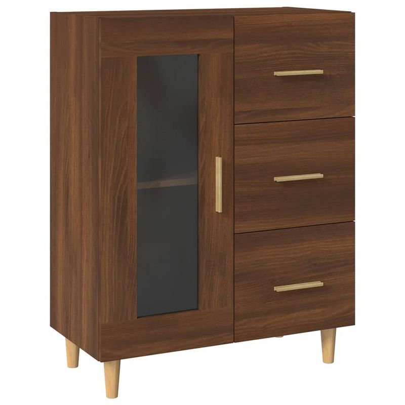 Foto van Vidaxl dressoir 69,5x34x90 cm bewerkt hout bruineikenkleurig