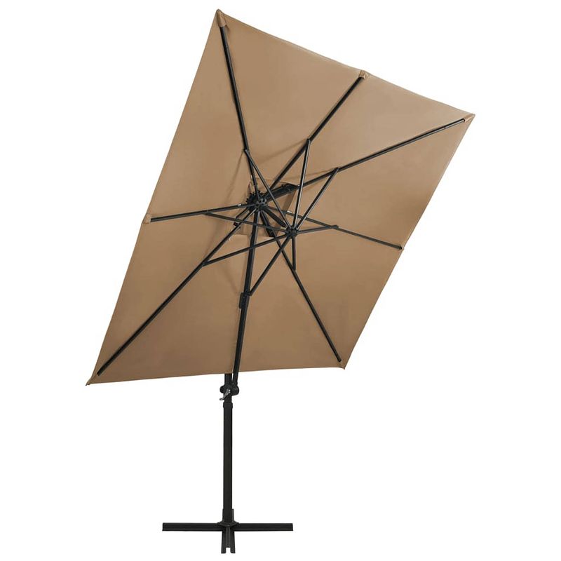 Foto van Vidaxl zweefparasol met dubbel dak 250x250 cm taupe