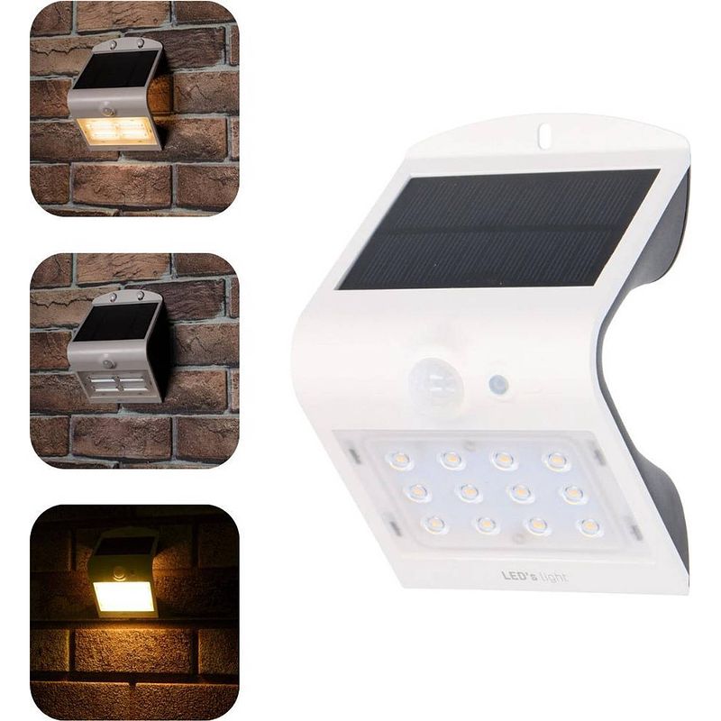 Foto van Proventa solar led buitenlamp met bewegingssensor - wandlamp model big jelles - wit