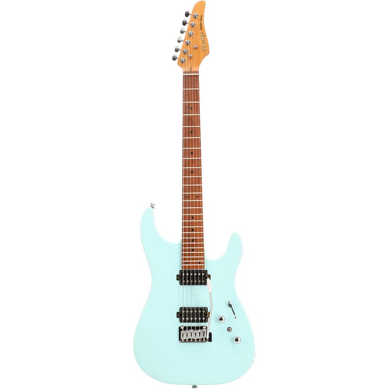 Foto van Fazley sunset series sand shark sky blue elektrische gitaar met gigbag