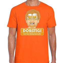 Foto van Oranje koningsdag t-shirt - dorstig - kouwe pils - willem - voor heren xl - feestshirts