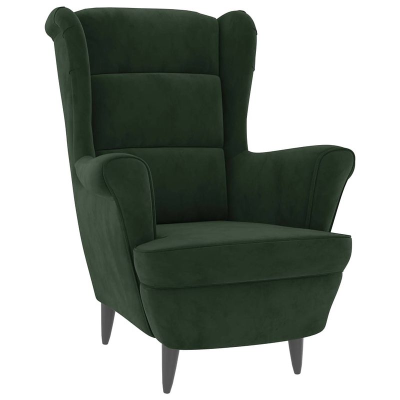 Foto van The living store fauteuil groen fluweel - 81 x 90 x 96.5 cm - stabiel multiplex frame - comfortabele zitting - 110 kg