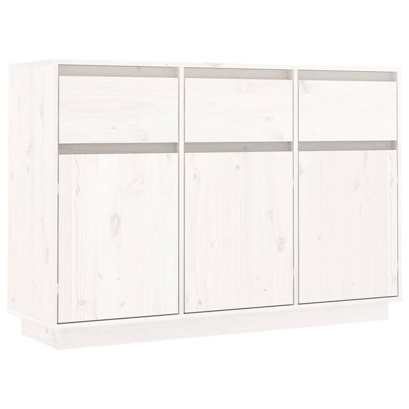 Foto van Vidaxl dressoir 110x34x75 cm massief grenenhout wit