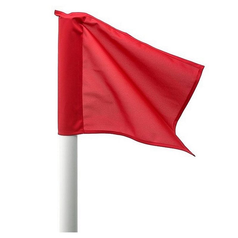 Foto van 4 stuks cornervlagstok met rode vlag 120 cm