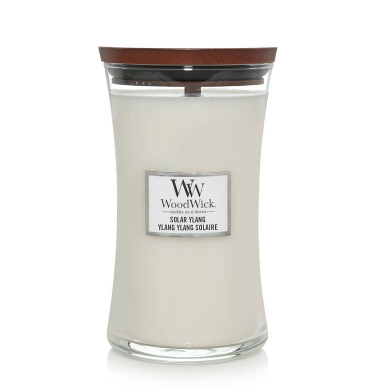 Foto van Woodwick large candle solar ylang