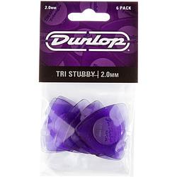 Foto van Dunlop tri stubby 2.0mm 6-pack plectrumset