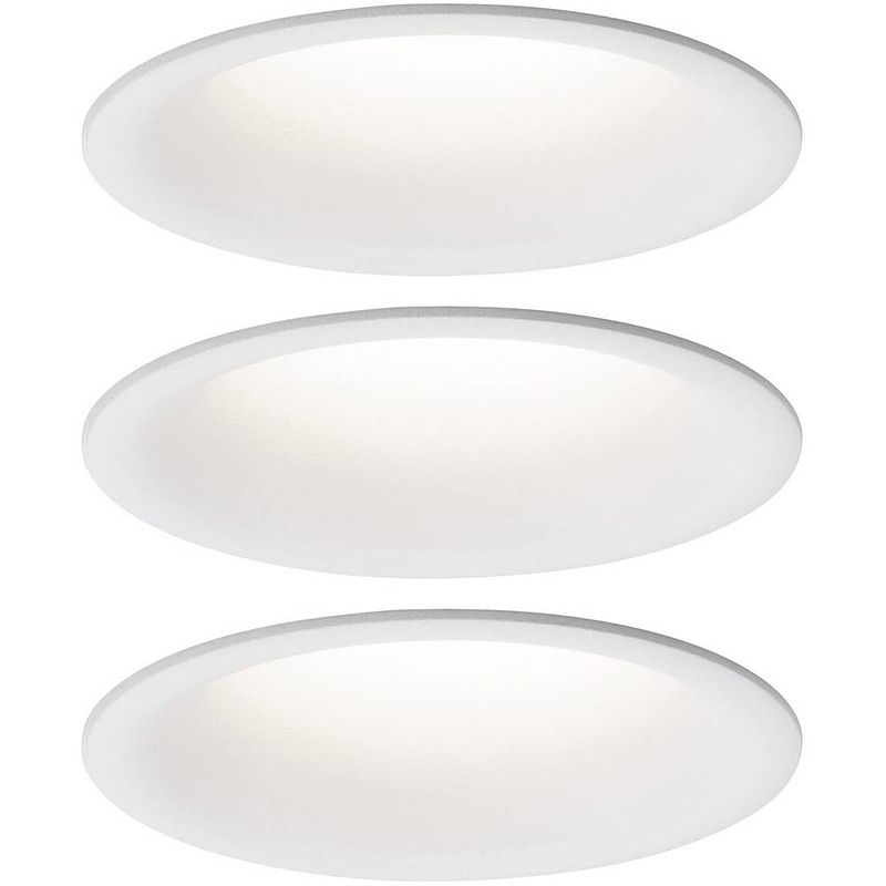 Foto van Paulmann cymbal led-inbouwlamp voor badkamer set van 3 stuks 18.9 w ip44 wit (mat)