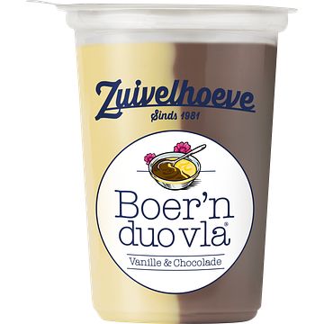 Foto van Zuivelhoeve boer'sn duo vla® vanille chocolade 450g bij jumbo