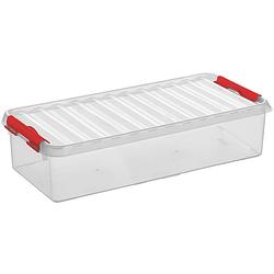 Foto van Sunware - q-line opbergbox 6,5l transparant rood - 48,5 x 19 x 10,5 cm