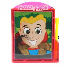 Foto van Toi-toys tekenbord magnetic fuzzy face junior rood 2-delig