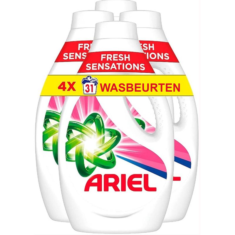 Foto van Ariel vloeibaar wasmiddel fresh sensations - 4x31 wasbeurten - voordeelverpakking
