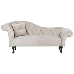 Foto van Beliani lattes - chaise longue-grijs-fluweel