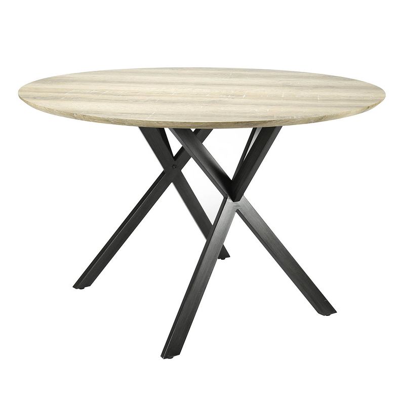 Foto van Dimehouse eettafel industrieel rond x - ?120 cm - mdf