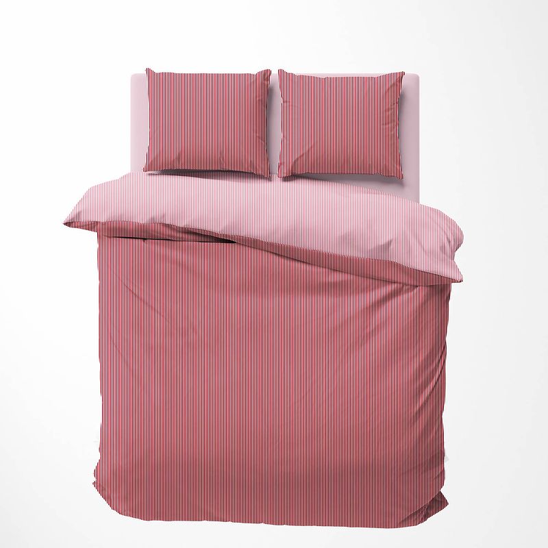 Foto van Nautica percale katoenen seersucker dekbedovertrekset - 240x200/220 - darya rood