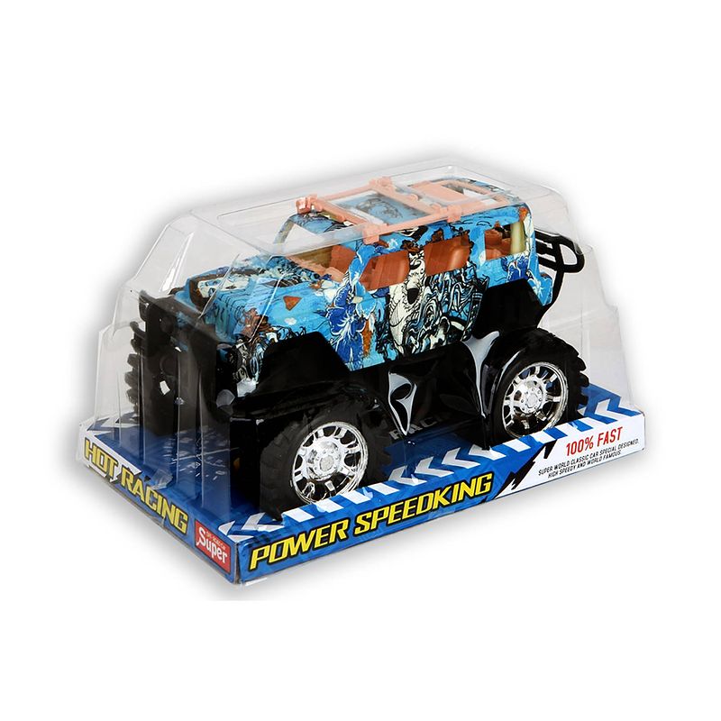 Foto van Jonotoys off road auto blauw/zwart 22 cm