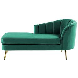 Foto van Beliani allier - chaise longue-groen-fluweel