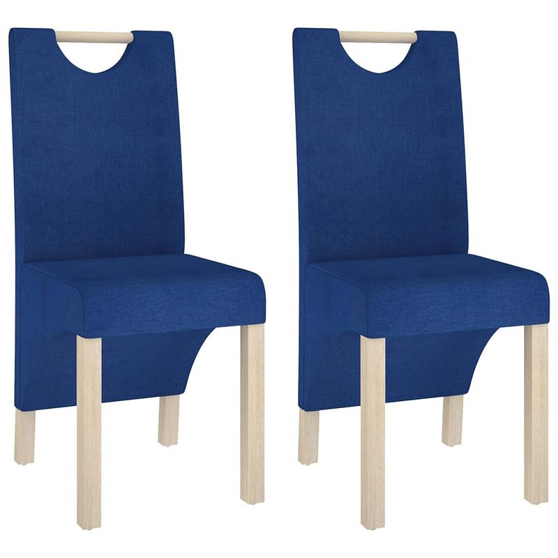 Foto van The living store eetkamerstoel - blauw - 42 x 51 x 95 cm - ergonomisch ontworpen - massief houten poten